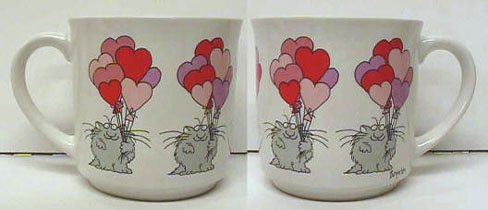 Cats with Heart Balloons