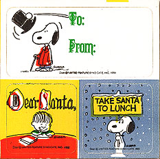 Snoopy Christmas Gift Tag Stickers